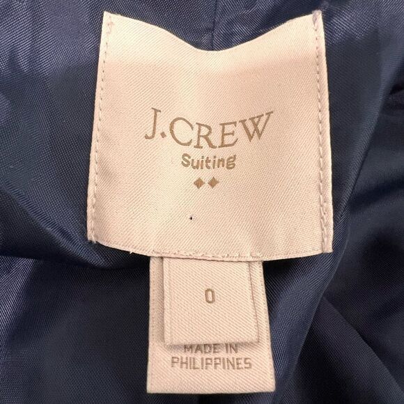 J. Crew Navy Blazer School Boy Suiting Single Button Blazer Size 0 - Picture 2 of 11